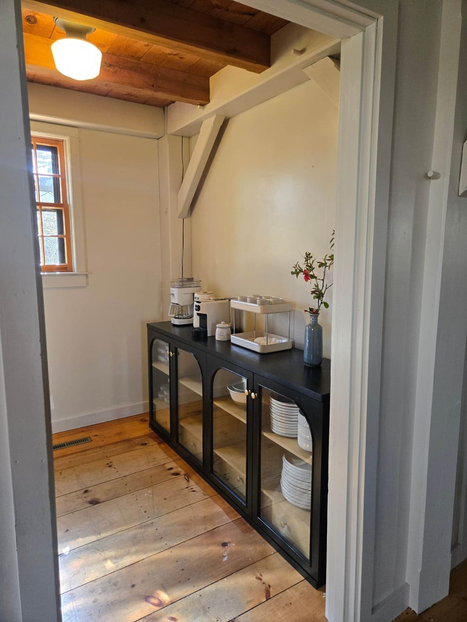 Walk-in pantry with coffee bar