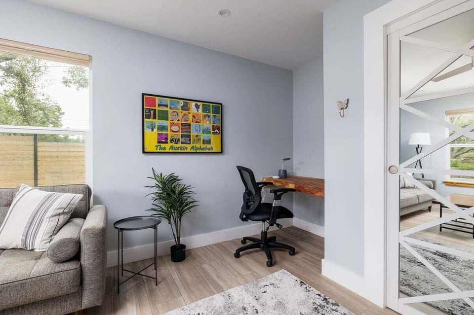 Home office nook with a laptop friendly space