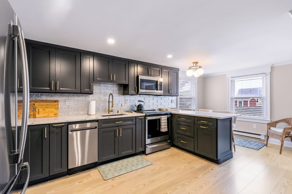 Start your mornings right with fresh coffee and easy prep space.
