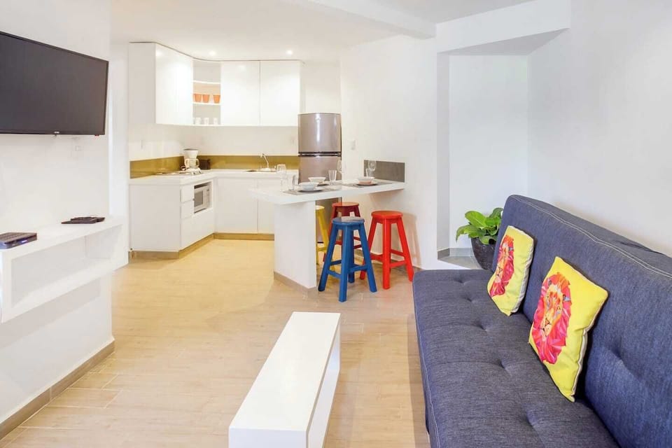 Living room and Kitchen - 1 Bedroom apartment