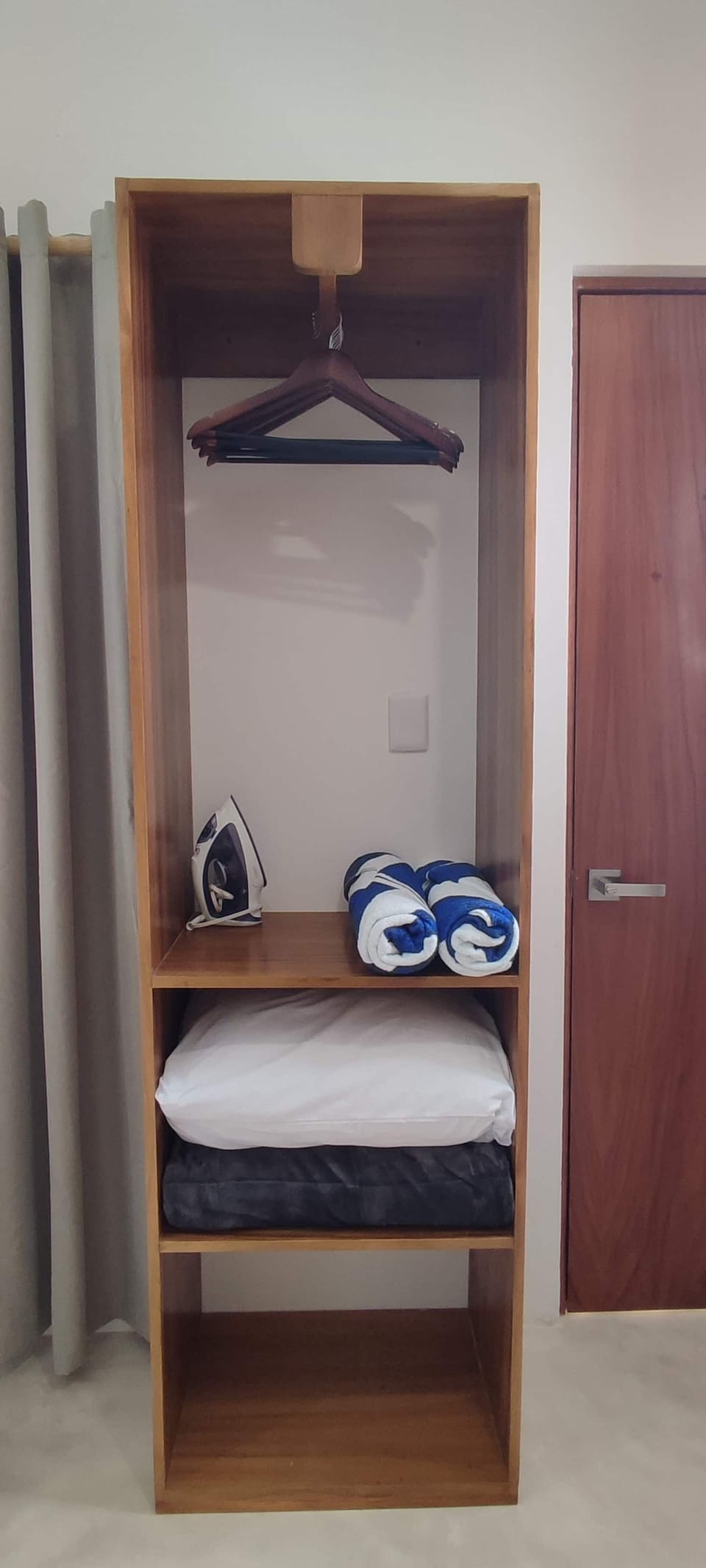 Closet includes Iron, 1 extra pillow and warm blanket for the winter months.