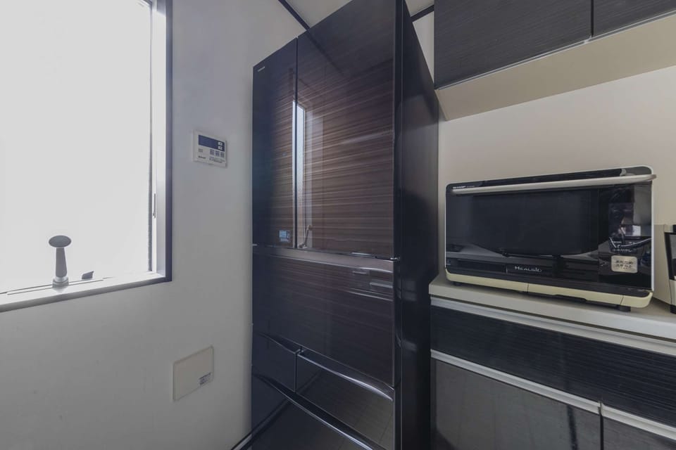 A refrigerator with a freezer.