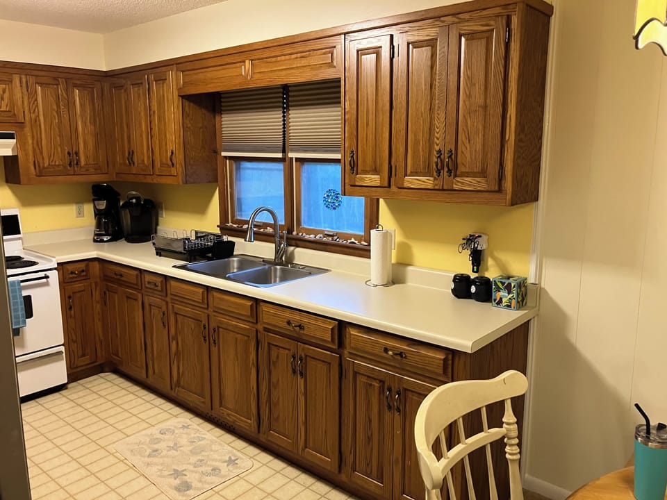 Well stocked kitchen.