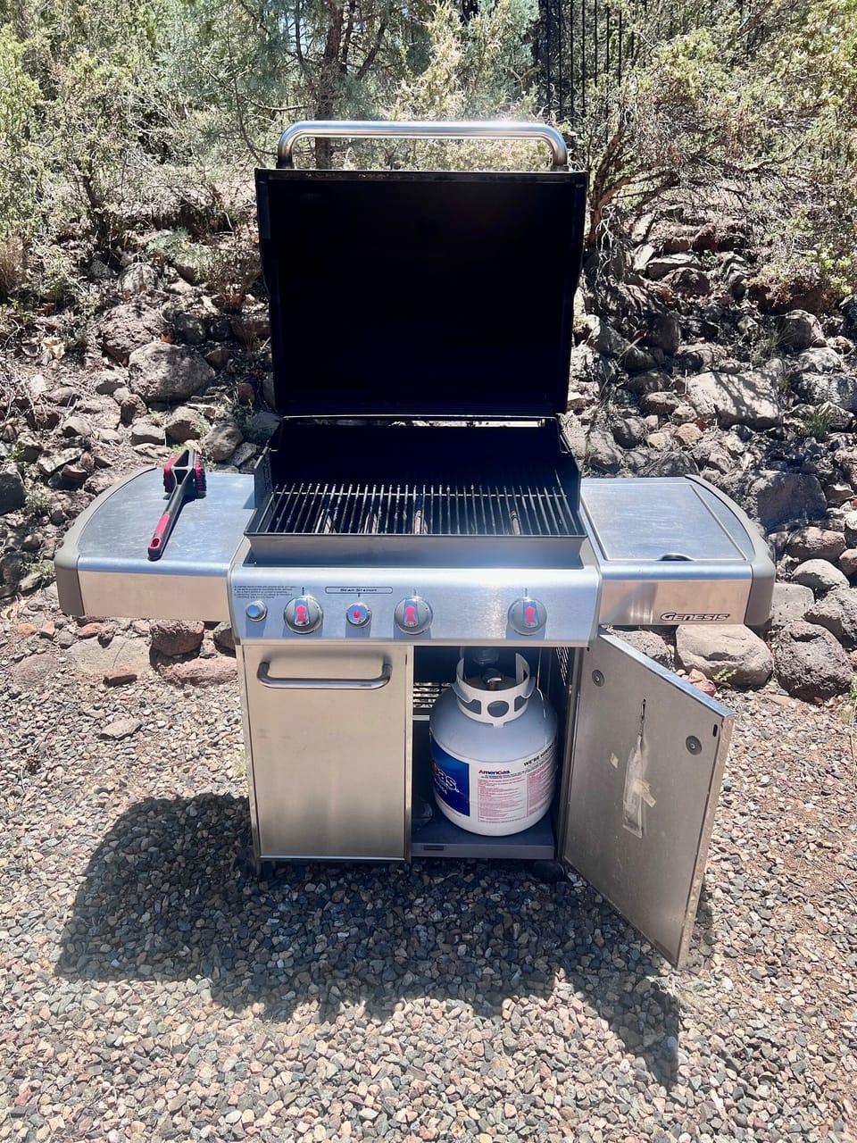Our patio features a full-size Weber propane grill, perfect for whipping up a feast for your family and friends.