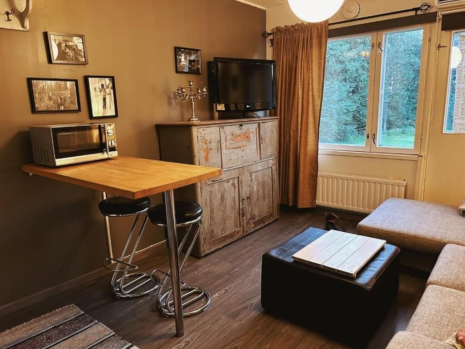 Economy Apartment, 1 Queen Bed with Sofa bed, Garden View | Living area | TV