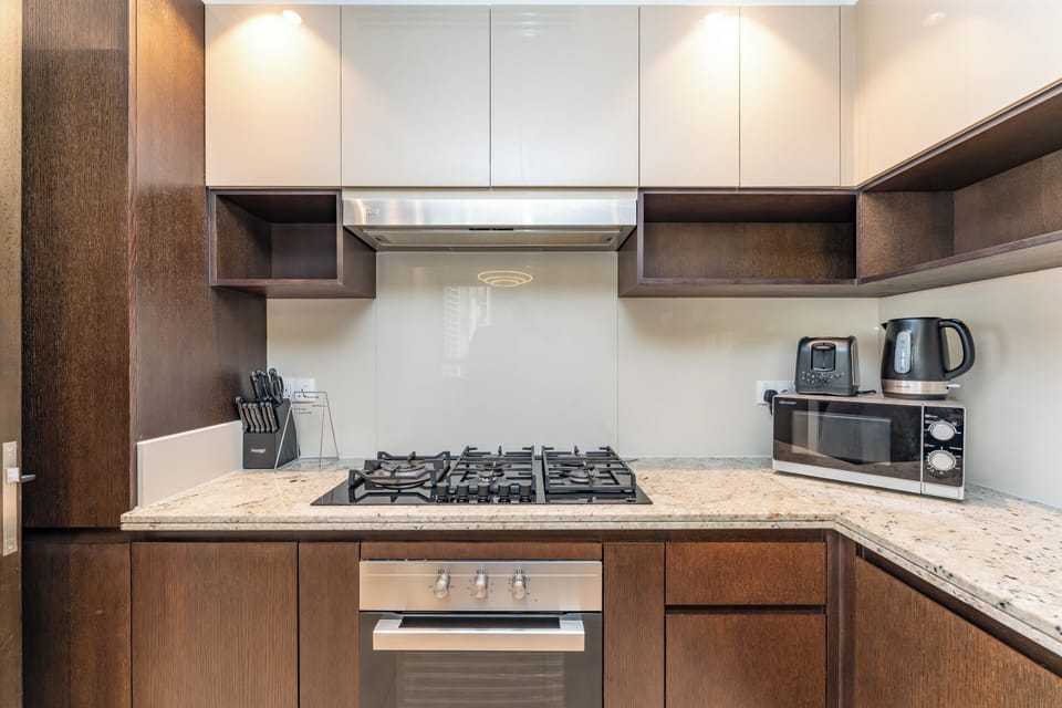 Exclusive Apartment, Non Smoking, City View | Private kitchen | Full-size fridge, microwave, oven, stovetop