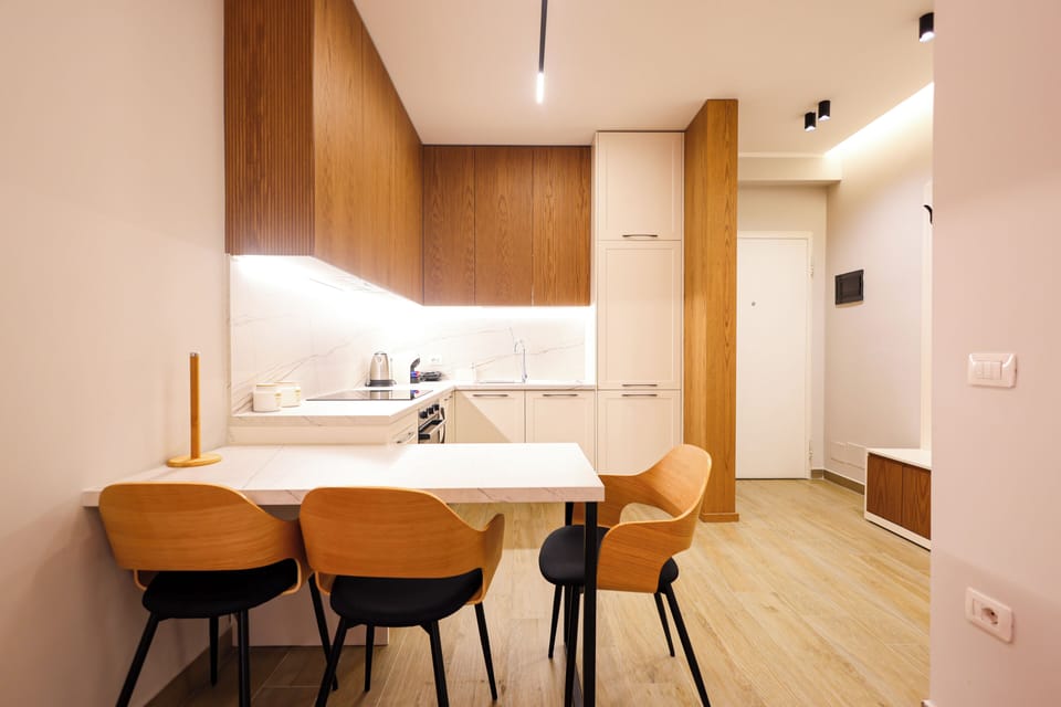 Grandstay Urban Two | Private kitchen | Full-size fridge, microwave, oven, stovetop