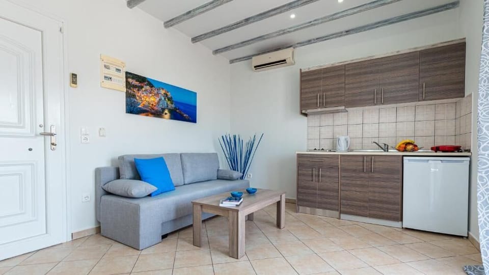 Open-plan layout combining the kitchenette and living area, arranged for practical everyday use while keeping the space easy to move around.