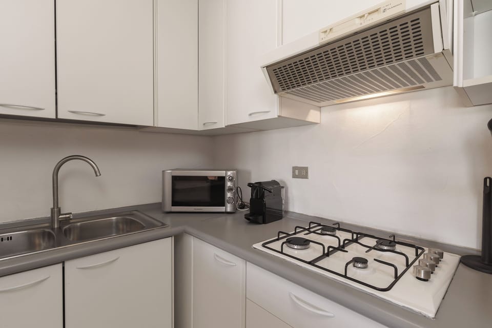 Apartment, City View | Private kitchen | Fridge, microwave, oven, stovetop