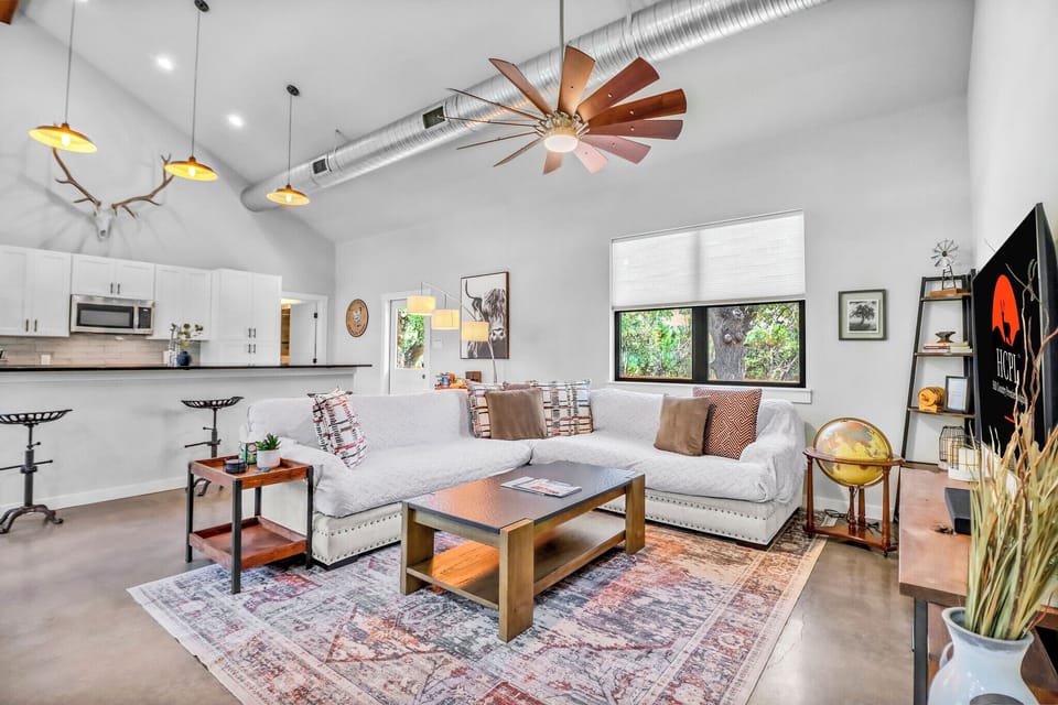 Unwind on the spacious sectional sofa