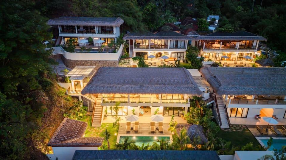 Villa Angin Laut Amed at night - Part of the exclusive Vesica Villas Celuke Resort