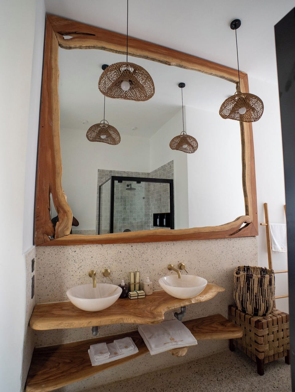 Signature Suite | Bathroom | Hair dryer, slippers, towels, soap