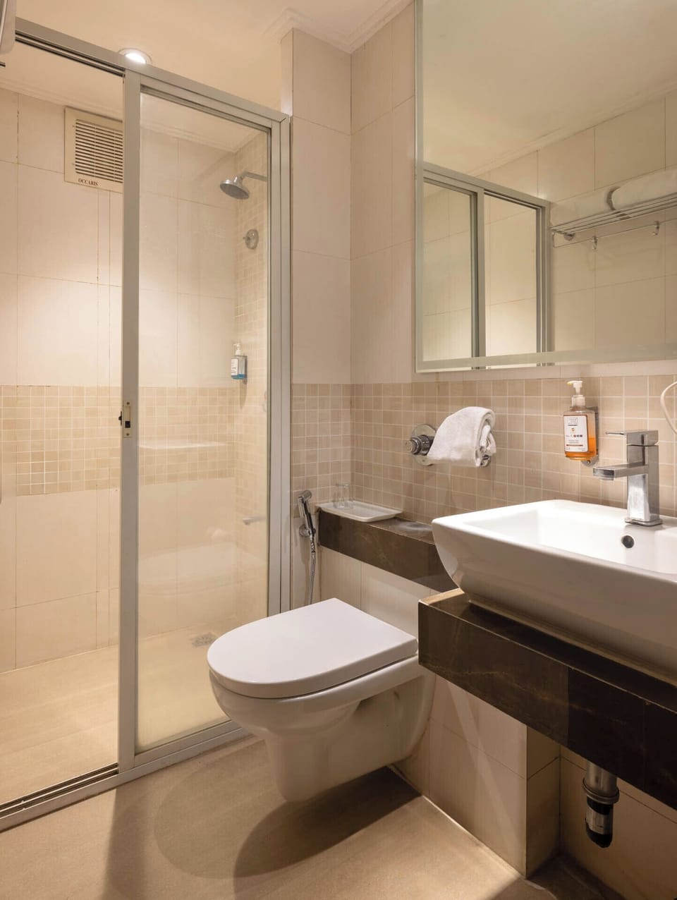 Suite, City View | Bathroom | Shower, towels, soap, shampoo