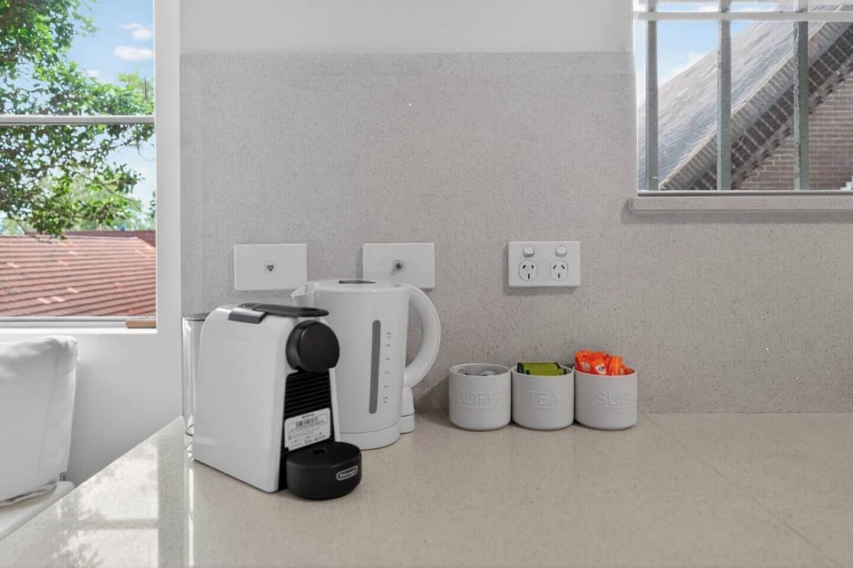 Start your day with a fresh brew from the coffee machine, with tea and coffee essentials ready for a slow, easy morning.