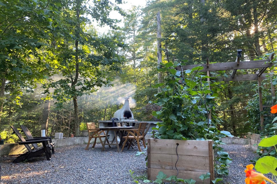 The wood fired oven is there for you to cook in, or to enjoy in the evening.