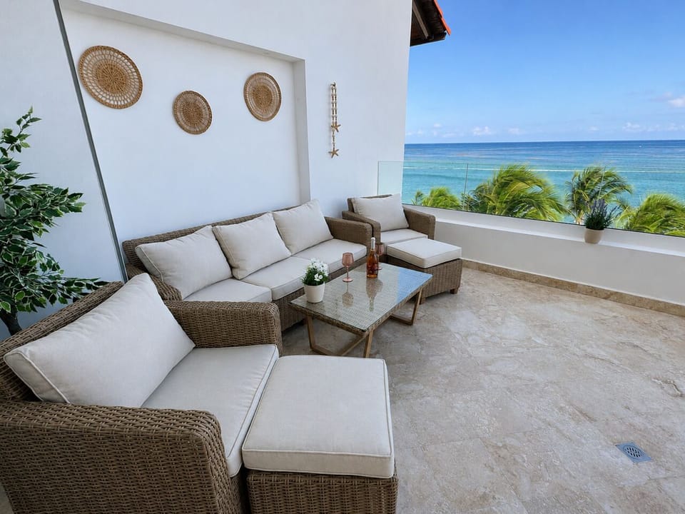 Oceanview Terrace seating & relaxation area 