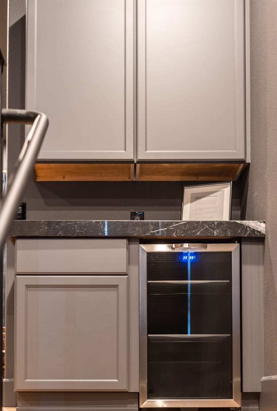 Built-in wine cooler to keep drinks chilled