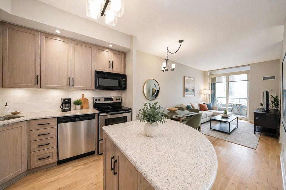 Classic Suite, 2 Queen Beds | Private kitchen | Fridge, microwave, oven, stovetop