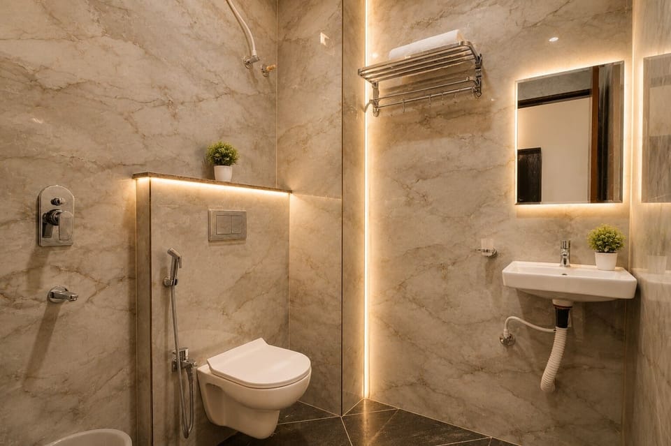 Luxury Room | Bathroom | Shower, free toiletries, towels, soap