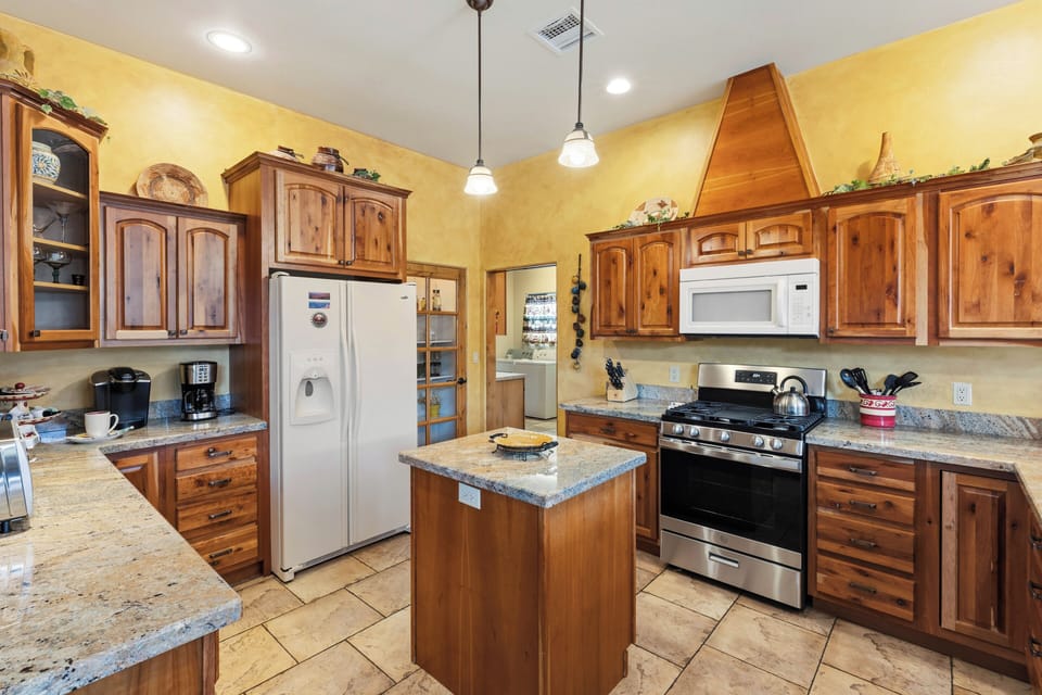 Open kitchen with prep island
