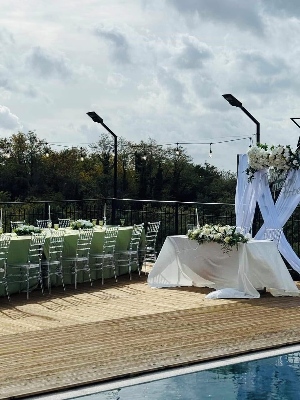 Outdoor banquet area