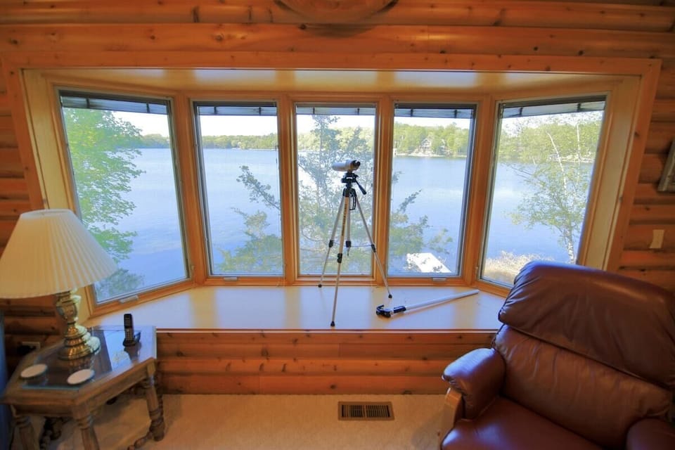 Living Room with stunning view of the lake 