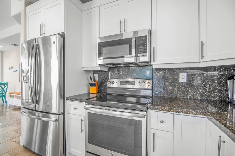 Kitchen fridge microwave oven and knife set
