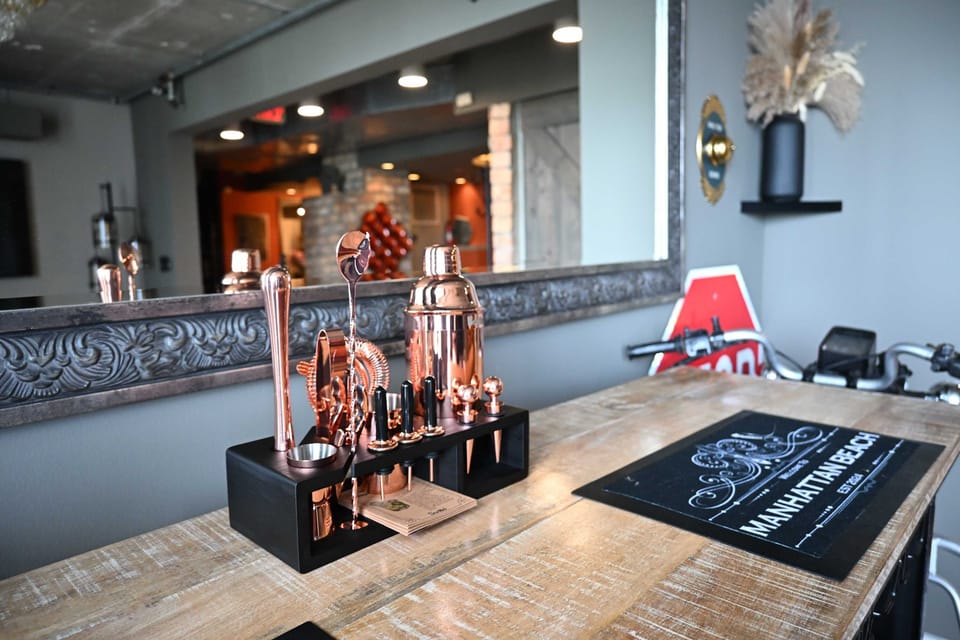 Complete bar set up with shakers for the mixology enthusiast in your group.