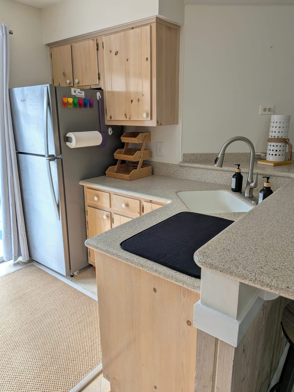 Kitchenette - sink, refrigerator, dish soap, hand soap