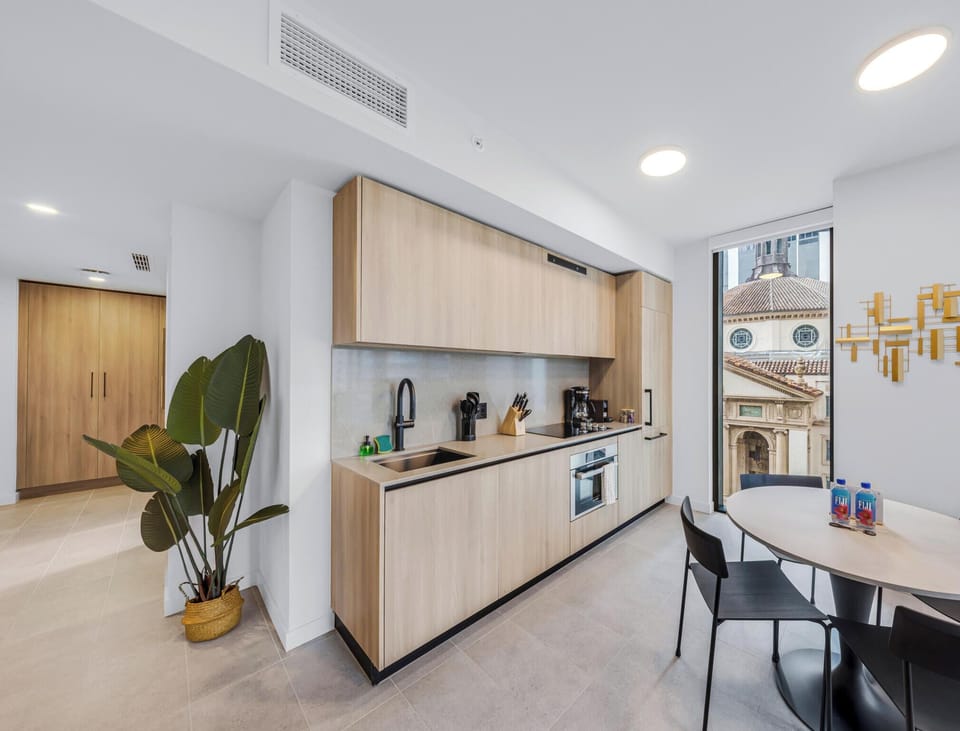 Condo, Balcony, City View | Private kitchen | Fridge, microwave, oven, stovetop