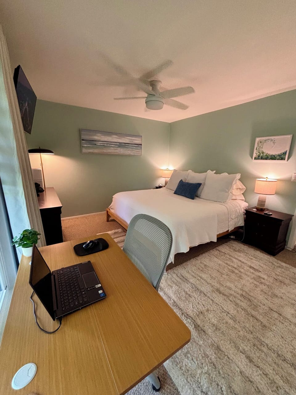 Master with plush medium firm king platform bed