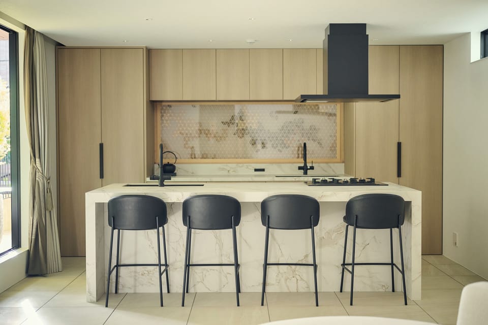 Luxury Villa | Private kitchen | Fridge, microwave, stovetop, electric kettle