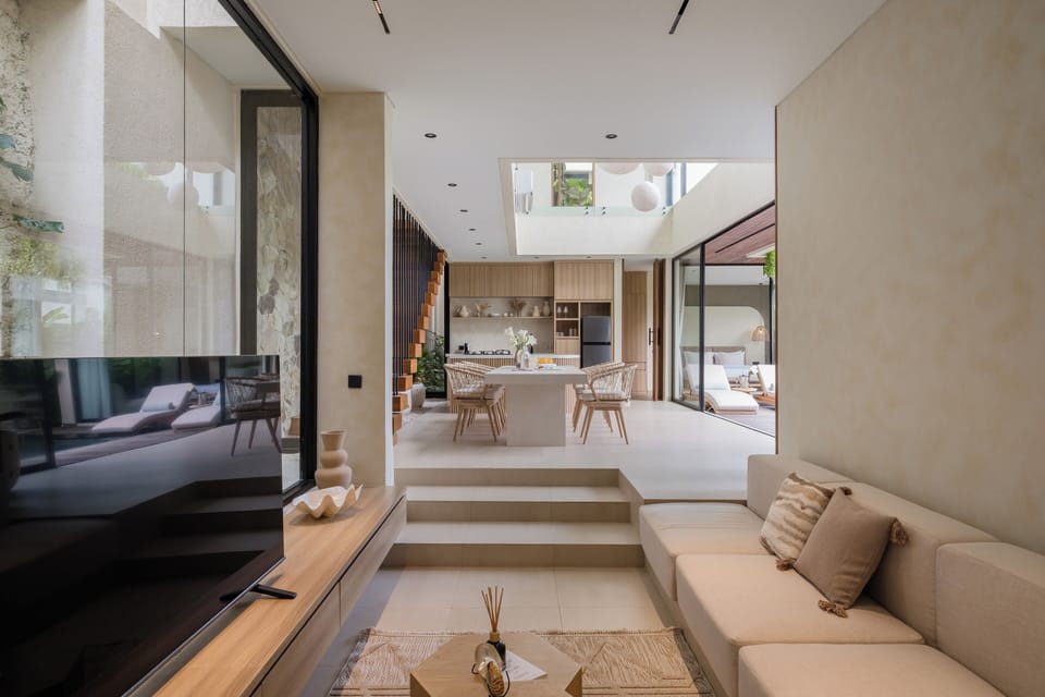 Executive Villa, 2 Bedrooms, Balcony, Partial Sea View | Living area