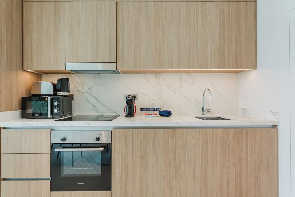 Exclusive Apartment, Non Smoking, Sea View | Private kitchen | Full-size fridge, microwave, oven, stovetop