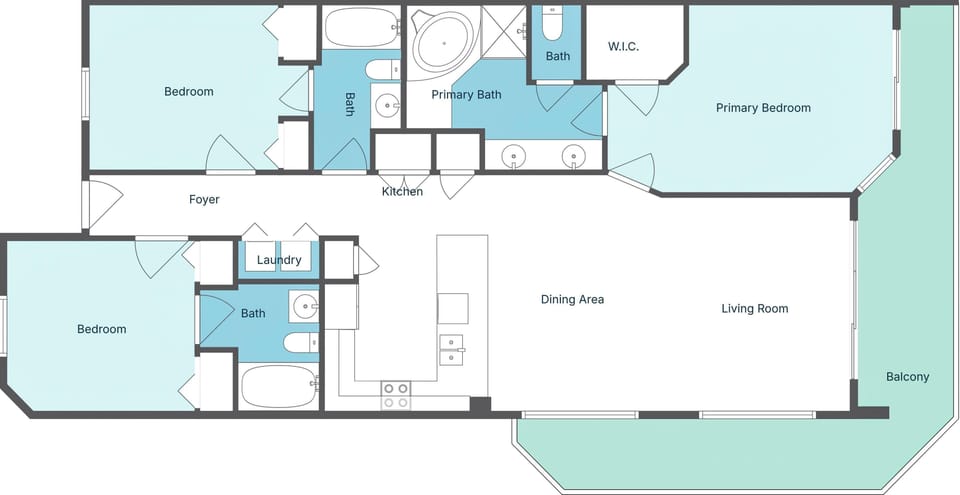 Condo, Multiple Beds (Summerwind Center 504) | Floor plan