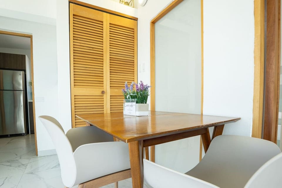 Dining area with natural light and simple setup