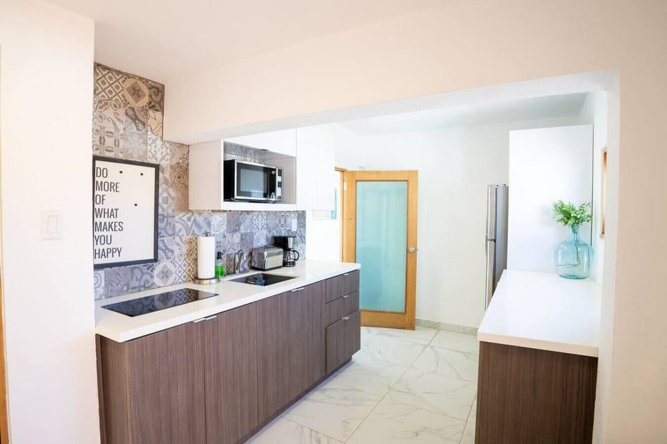 Fully equipped kitchen with modern appliances