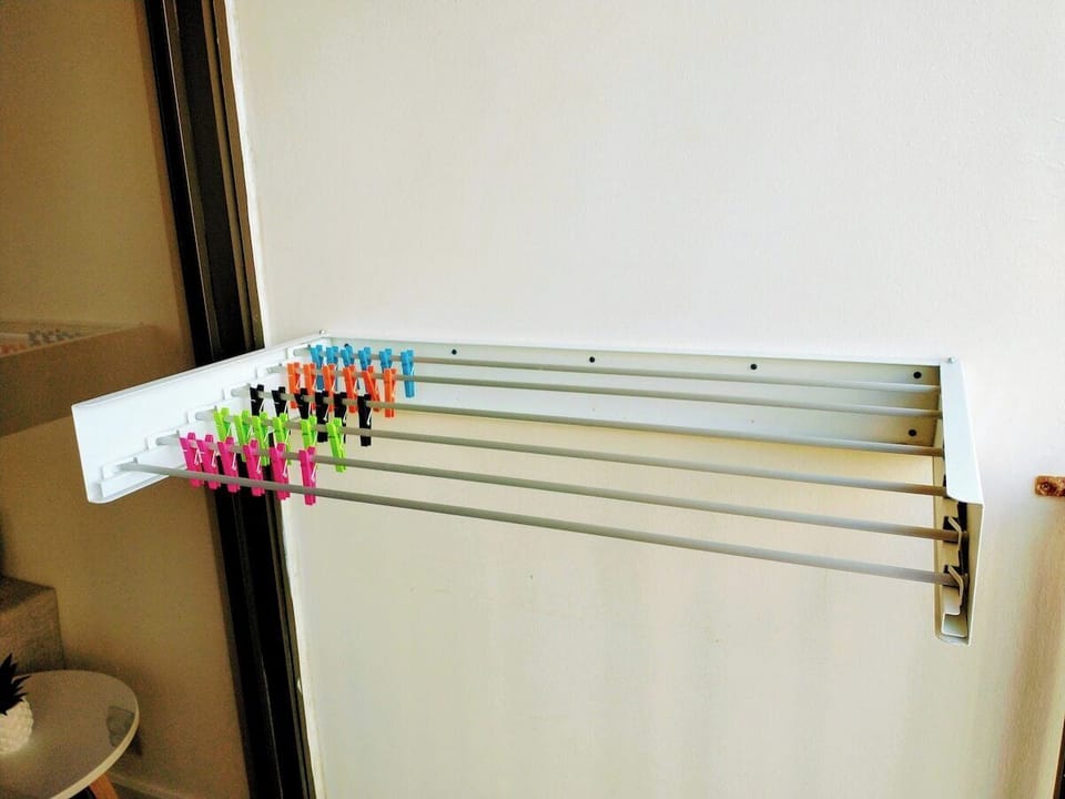 drying rack on lanai