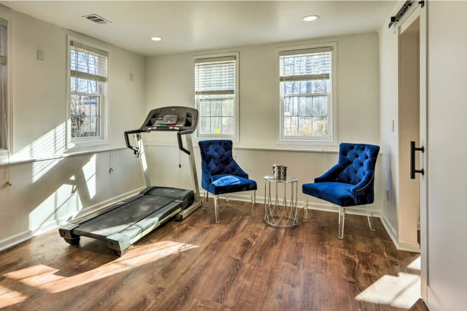 Workout | Treadmill | Accent Chairs Window Light Seating Area