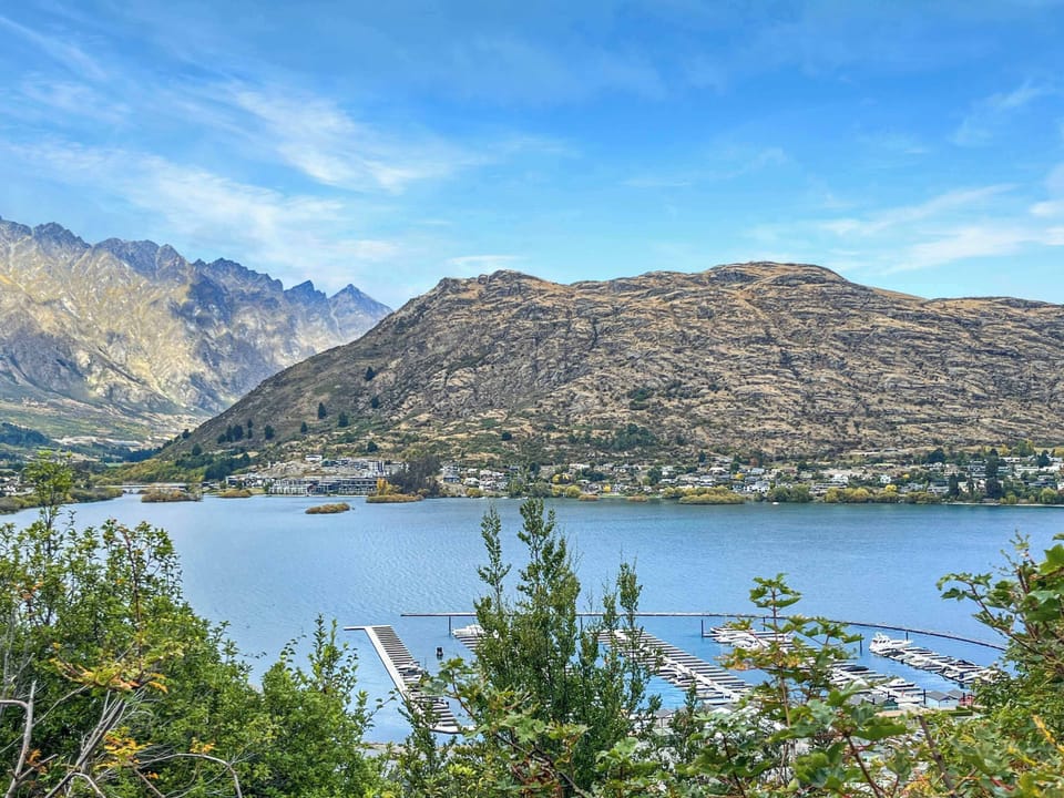 Stunning views across Lake Wakatipu and the Marina