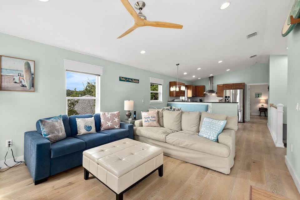 Open living room with comfortable seating and natural light