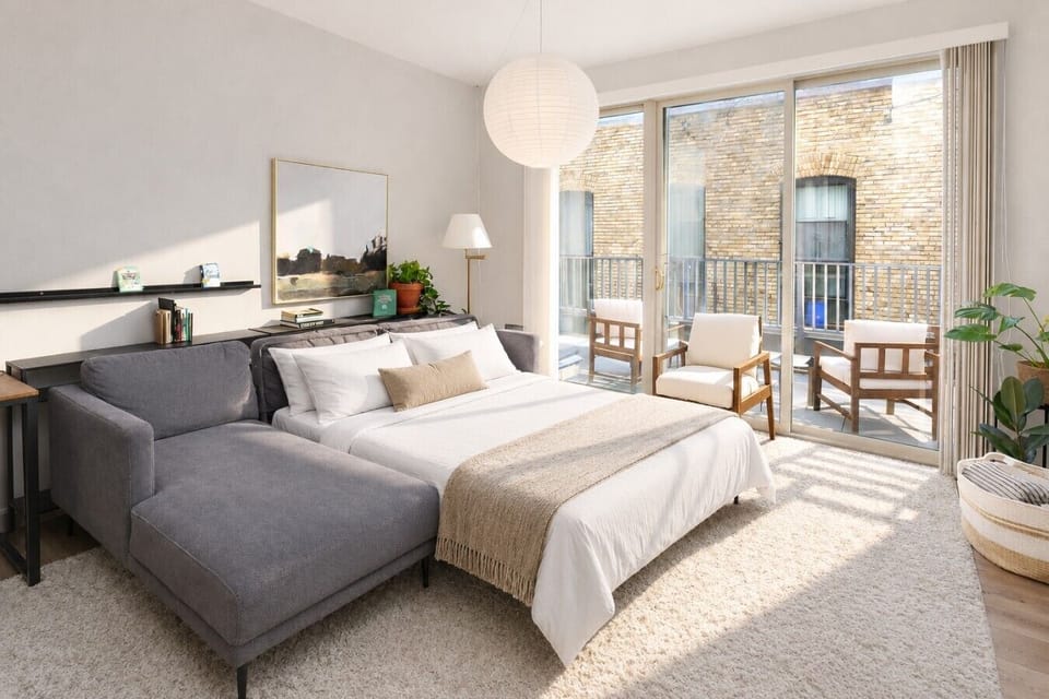 The sofa bed adapts to your schedule, transitioning seamlessly from a midday lounge spot to a restful queen-sized bed