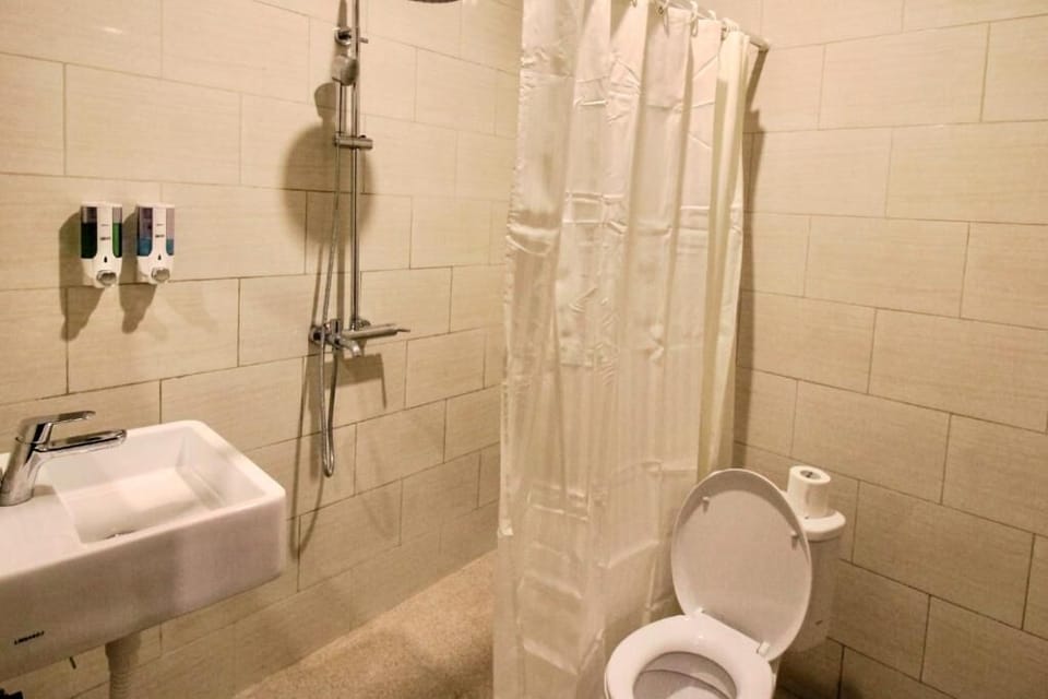 Bathroom | Shower, hair dryer, towels, soap
