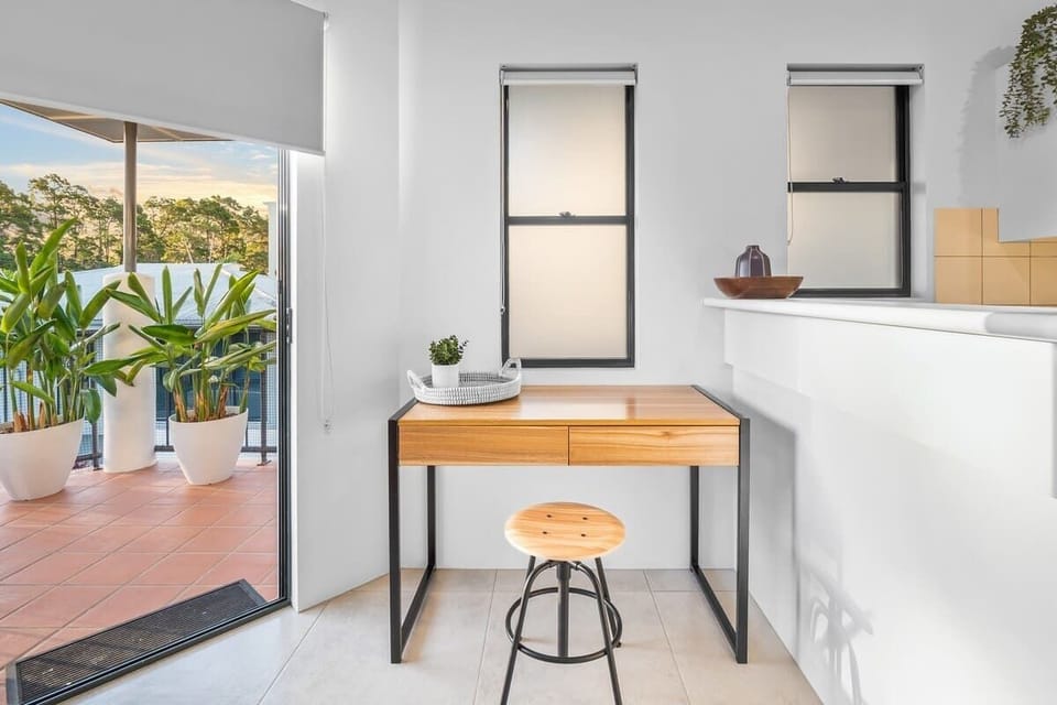 Settle in with a view for remote work, journaling or a quiet moment.