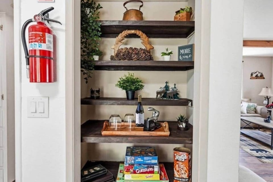Retro-style kitchen with charming red accents