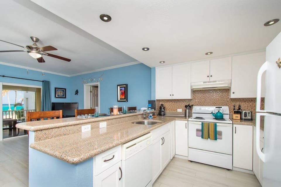 Room for two chefs in the kitchen, and a comfortable living room
