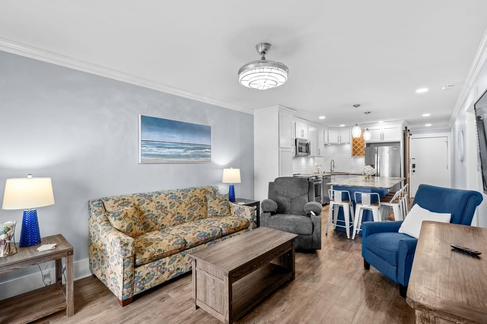 Pull out full-sized sofa for additional sleeping arrangements