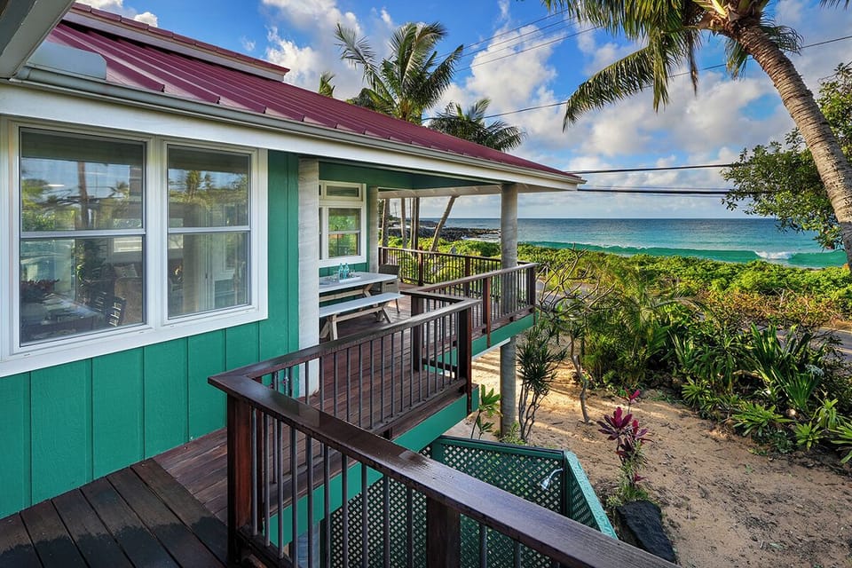 Walk out of the west side bedroom on the wrap around lanai.