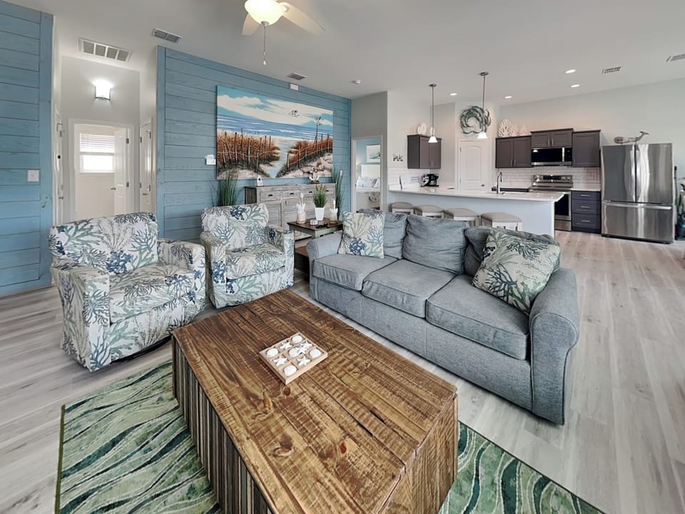 Open Concept Living Room, Kitchen, & Dining Area - Second Floor