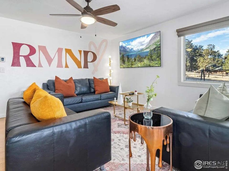 Living room with great views and giant Roku TV for downtime 